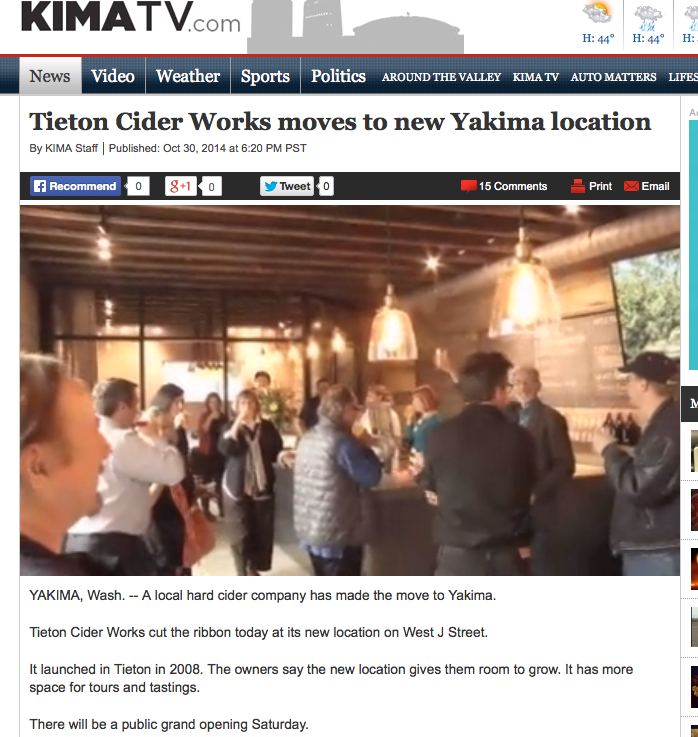 Tieton Cider Works moves to new Yakima location